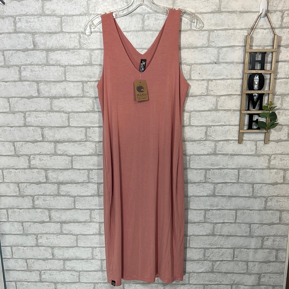 KaiAloha pink sleeveless mid-length dress size Large
